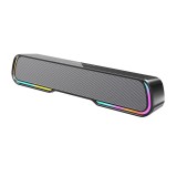 Boxa portabila - Soundbar ZYTEQ&reg;, Bluetooth 5.0, cu lumini RGB, sunet stereo, micro soundbar pentru birou si exterior, portabil, negru
