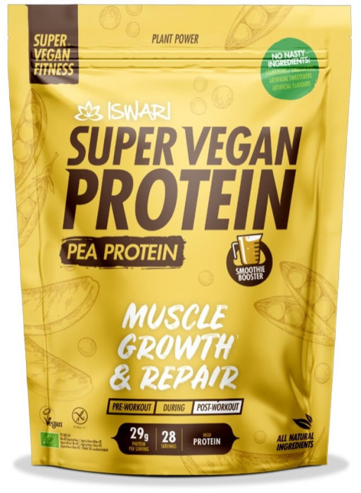Proteina Super Vegan BIO(dupa efort) din mazare(format mediu) Iswari