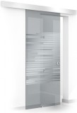 Usa culisanta Boss &reg; model Speed incolor, 90x215 cm, sticla gri 8 mm, glisanta in ambele directii