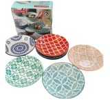 Cumpara ieftin Set 6 farfurii in relief din ceramica colorata, 10 cm