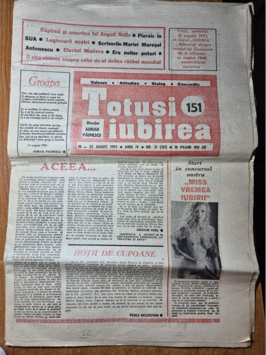 ziarul totusi iubirea 18 - 25 august 1993