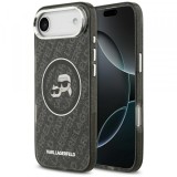Husa MagSafe pentru Apple iPhone 17 Air, Karl Lagerfeld, IML Glitter Karl &amp; Choupette`s Heads, Neagra