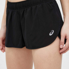 Asics pantaloni scurți de alergare Core Split culoarea negru, neted, medium waist