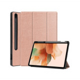 Husa Flip pentru Samsung Galaxy Tab S7 Plus / S8 Plus / S7 FE - Techsuit FoldPro - Rose Gold