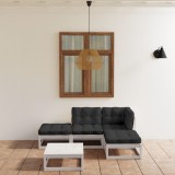 Gossi set mobilier de gradina cu perne, 5 piese, lemn masiv de pin