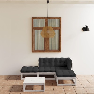 Gossi set mobilier de gradina cu perne, 5 piese, lemn masiv de pin foto
