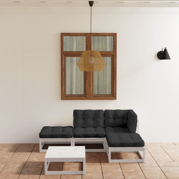 Gossi set mobilier de gradina cu perne, 5 piese, lemn masiv de pin
