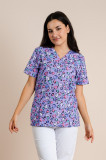 Bluza Medicala Lila Cu Inimioare Unisex Bumbac 115g Paris - XS