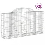 Cumpara ieftin Cosuri gabion arcuite 9 buc, 200x50x100/120 cm, fier galvanizat