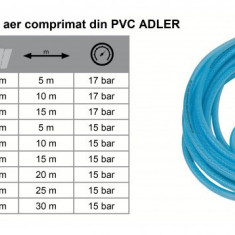 Furtun drept cu conectori aer comprimat din PVC 15x10mm 15m ADLER AD0142.52