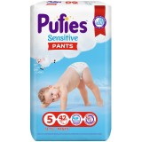 Scutece-chilotel Pufies Pants Sensitive Junior, Marimea 5, 12-17 kg, 42 buc