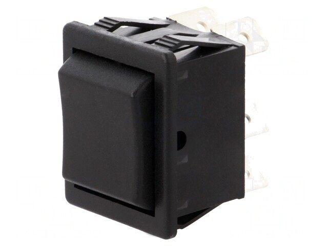 Comutator Basculant DP3T (ON)-OFF-(ON) 16A Negru