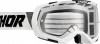 Ochelari Moto Cross/ATV Thor Regiment Alb/Negru, Lentila Clara, Anti-ceata, Curea Silicon 45mm