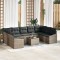 Gossi set de dining 9 piese pentru gradina cu perne din poliratan negru