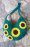geanta unicat cu floarea soarelui - articol handmade