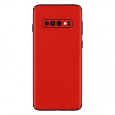 Set Folii Skin Acoperire 360 Compatibile cu Samsung Galaxy S10 Plus (Set 2) - ApcGsm Wraps Cardinal Red
