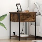 vidaXL Dulap de noapte Stejar afumat 42 x 41 x 56 cm Lemn compozit