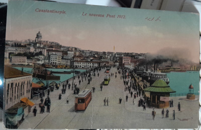 Carte postala, Le nouveau Pont 1912, color foto