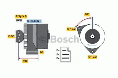 Generator / Alternator MERCEDES E-CLASS Combi (S124) (1993 - 1996) BOSCH 0 986 033 810 foto