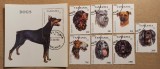 Seria Completă + Coliță Tanzania 1993 - Rase de C&acirc;ini, Dobermann, Labrador, Terra Nova, Schnauzer, 8v - Ștampilate -A242