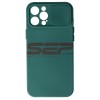 Husa iPhone 12 Pro Max, TPU, Protectie Camera Glisanta, Verde Inchis