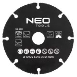 Disc debitat lemn, plastic, gips-carton, 125x22.2 mm, Graphite