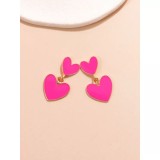 Cumpara ieftin Cercei 2 Inimi Roz - 42377