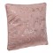 Perna Decorativa de Iarna Roz Velvet cu Folie Aurie Argintie 45x45 cm