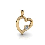Pandativ din aur galben de 14K in forma de inima