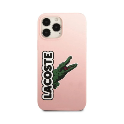 Husa Cover Lacoste Silicon Glossy Printing Logo iPhone 13 Pro Roz foto