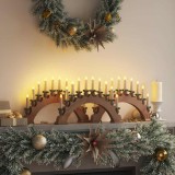 vidaXL Arhă de Crăciun cu 10 lum&acirc;nări LED 3 pcs Maro 47 x 5 x 29 cm 42019708