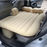 Saltea Auto Gonflabila 130x80 cm Crem AVX-K7579_1, Pompa + 2 Perne, Impermeabila, Velur, Auto, Camping, Calatorii, 300 kg