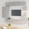 VidaXL Set dulap TV, 8 piese, gri sonoma, lemn prelucrat 3114500
