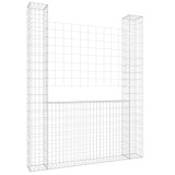 Cumpara ieftin Cos de gabion in forma de U, 2 stalpi, 140x20x200 cm, fier
