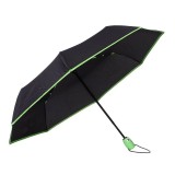 Umbrela telescopica, neagra cu margine verde, deschidere si inchidere automata, diametru 102cm