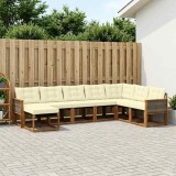 vidaXL Set de canapele de exterior cu pernă 8 pcs Natural și Crem 3382138