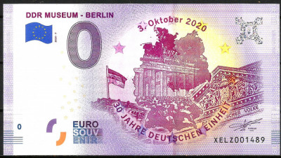 !!! 0 EURO SOUVENIR - GERMANIA , BERLIN , MUZEUL R.D.G. - 2020.7 - UNC foto
