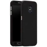 Husa Full Cover 360&deg; (fata+ spate+ folie sticla) pt Samsung Galaxy J7 2017 Negru