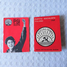 Carnete membru cotizant al Partidului Socialist italian 1969 - 1972, carnet