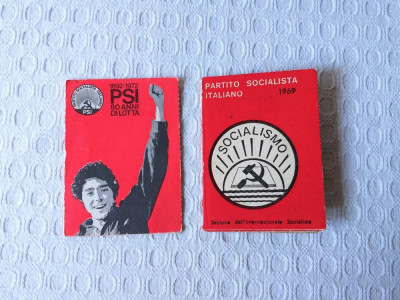 Carnete membru cotizant al Partidului Socialist italian 1969 - 1972, carnet foto