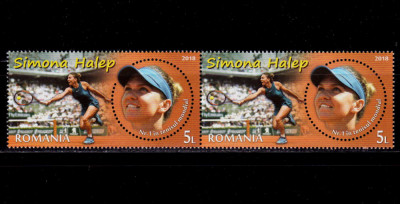 ✅RO 2018 ,LP 2209 ,&amp;quot;Simona Halep , un campion de marca&amp;quot;, pereche H ,MNH foto