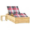 VidaXL Șezlong de grădină cu masă și pernă, lemn de pin tratat 3065967