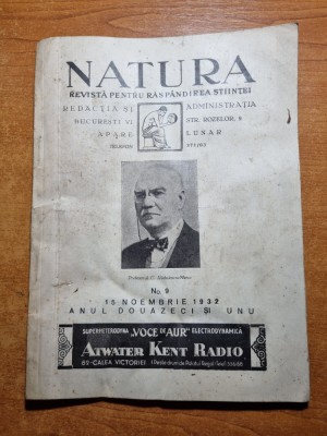 natura 15 noiembrie 1932-radulescu motru,omul si universul foto