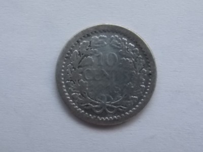 10 CENTS 1918 OLANDA-argint foto