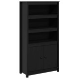 Dulap inalt, negru, 80x35x154 cm, lemn masiv de pin