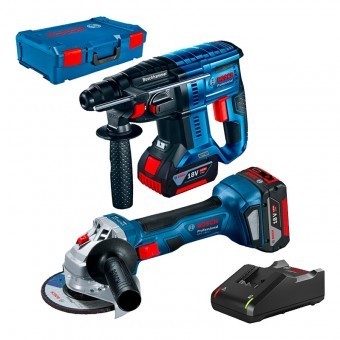 Bosch Kit 2 scule GBH 180-LI Ciocan rotopercutor 2J, 18V + GWS 180-LI Polizor unghiular 125mm, 18V + 2 acumulatori Li-Ion, 4Ah + incarcator + XL-Boxx foto