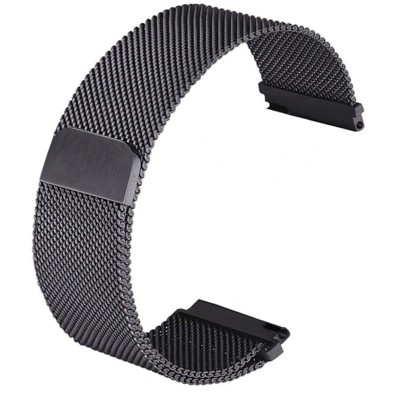 Curea metalica compatibila Fossil Gen 5 Smartwatch, telescoape Quick Release, Milanese Loop, Negru foto