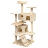 VidaXL Ansamblu pentru pisici cu funie de sisal, 125 cm, bej