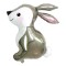 Balon din folie metalizata, flippy, ambalaj individual, pai inclus, model iepure, tema animalute, 56x73 cm, umflare cu aer sau heliu, gri