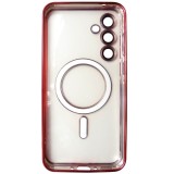 Husa tip capac spate, TPU transparent cu rosu, magnet, pentru Samsung Galaxy A35 5G